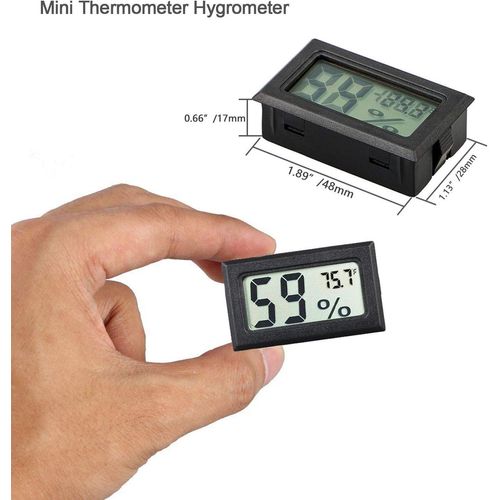 4-Pack Mini Digital Temperature Humidity Meters Gauge Indoor Thermometer Hygrometer LCD Display Fahrenheit (℉) for Reptile Tank,Jars,Guitar Case,Greenhouse, Garden, Cellar, Fridge, Closet