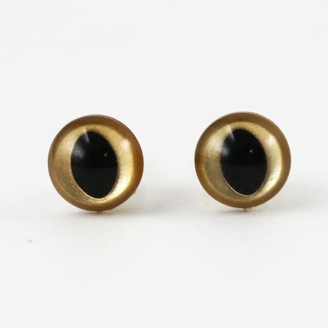 Cat's Eye 2 Pieces 1 Pair, 7.5 mm, Golden