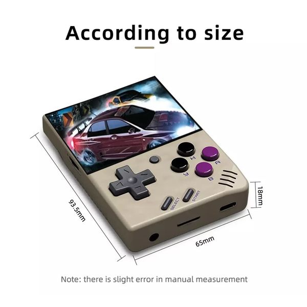 Miyoo Mini V4 Retro Handheld Game Console, 2.8 inch Classic System Retro Video Games Consoles Portable Rechargeable Hand Held 128GB with Case Gray