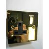 Replacement for Volex 1 Gang Switched Socket 13A Double Pole Black Interior Polished Brass Flat
