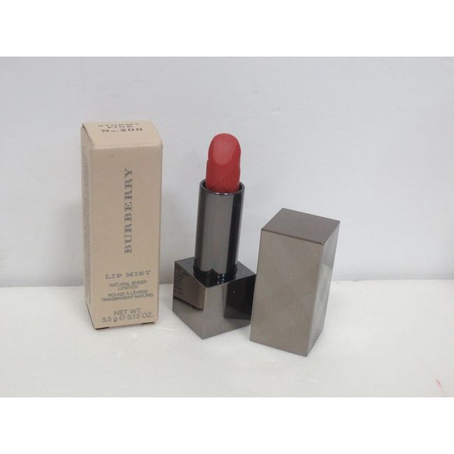 BURBERRY LIP MIST NATURAL SHEER LIPSTICK No. 208 STORMY PINK 0.12 OZ BOXED