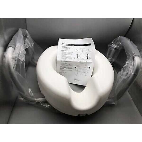 Cardinal Health Allegiance 1566-0000 Raised Toilet Seat  with Arms and Lock 5''