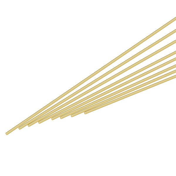 uxcell Brass Rods, Set of 8, 0.05 x 9.8 inches (1.2 x 250 mm), Round Metal Solid Shaft Rods, Lathe Bar, Stock, Welding Stick, Knife Handle, DIY Craft Making, Drift Punch, Golden Color
