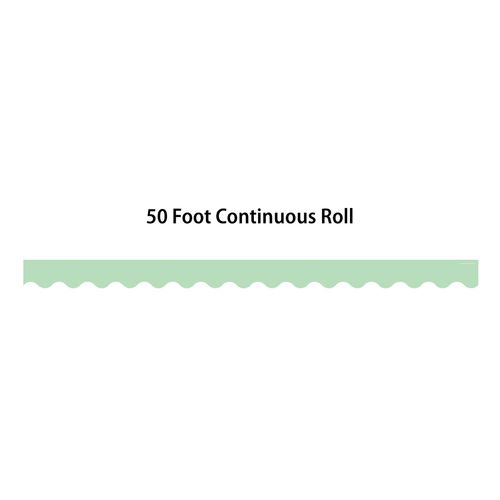 Teacher Created Resources Mint Green Scalloped Rolled Border Trim - 50ft - Decorate Bulletin Boards, Walls, Desks, Windows, Doors, Lockers, Schools, Classrooms, Homeschool & Offices