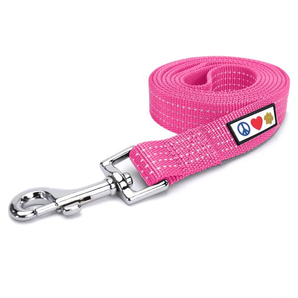 Pawtitas 6 FT Pet Puppy Leash Reflective Dog Leash Comfortable Handle Highly Reflective Threads Heavy Duty Dog Training Leash Available as a 6 ft Small Dog Pink Leash