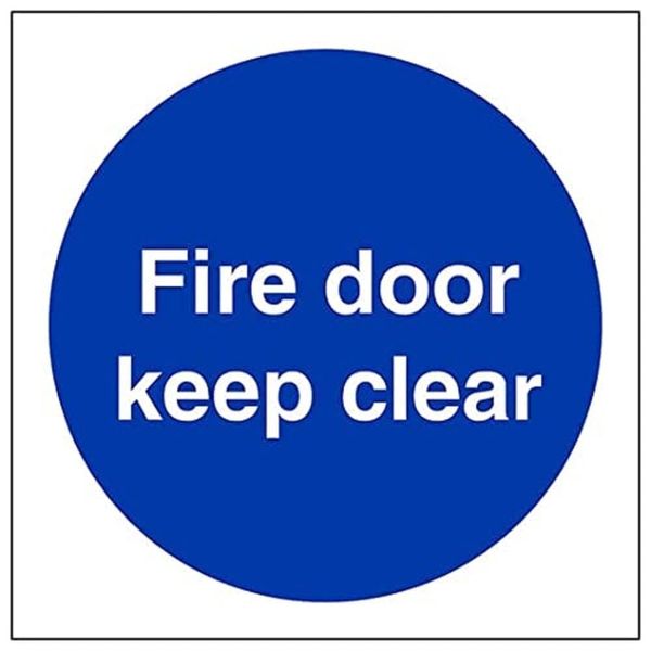 V Safety Fire Door & Mandatory- Fire Door Keep Clear - 100 X 100mm