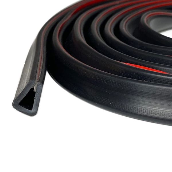 Rubber Edge Trim Black, U Channel Rubber Seal Strip with Self-Adhesive Tape, ...