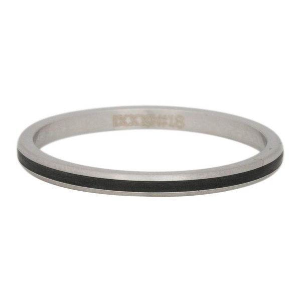 iXXXi Filling Ring Line Black Silver 2 mm, silver white