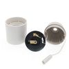 E27 Keyless Pull Chain Lampholder,E26 E27 Vintage Edison ES Screw Plastic Light Socket Pendant Fitting Set (White)
