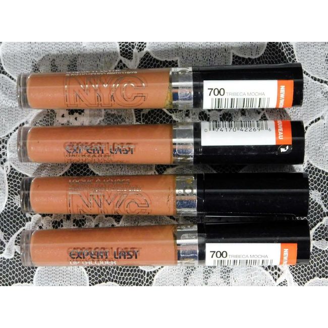 Lot of 4 New/Sealed NYC Expert Last Lip Lacquer ~ 700 TRIBECA MOCHA