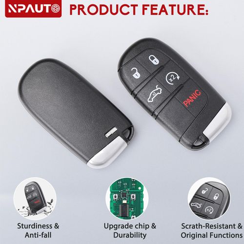 Key Fob Replacement for Chrysler 300 Dodge Charger 2011 2012 2013 2014 2015 2016 2017 2018, Challenger 15-18, Dart 14-16, Durango 14-20, Keyless Entry Remote Control Car Smart Key Fob, M3N-40821302