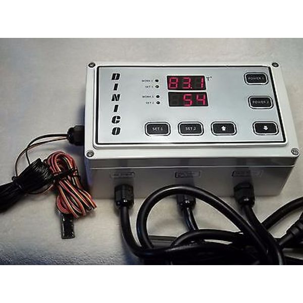 Dual Outlet Temperature Humidity Controller for Pet Animal Reptile Snake Lizard