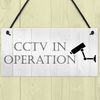 Red Ocean CCTV In Operation Home Plastic Hanging Surveillance Security Camera Wall Sign