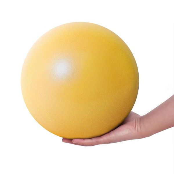 Fresion Gymnastikball Yoga Pilates Ball Kleine Übung Ball, 25cm Dicker Anti-Burst Gymnastikball Overball, Weich Pilates Ball, Fitness Ball für Yoga,Heim, Büro,Sitzball, Gelb