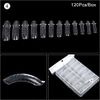 KADS 120PCS Clear Full Cover Dual Nail System Form UV Gel Acrylic Nail Art Mold Artificial Nail Tips with Scale for Extension (MODEL 3)