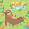 Creative Converting Sloth Party Happy Birthday Napkins, 16 ct, Multicolor, 6.5"