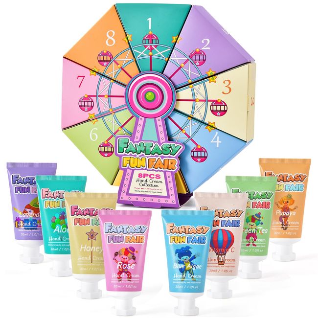 Tacobear Mini Handcreme für Frauen Mädchen Weihnachtsgeschenke 8 Stück Weihnachten Handcreme für Trockene Hände Feuchtigkeitscreme Handpflege Geschenkset