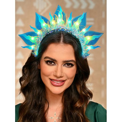 GENBREE Light Up Headband Led Glowing Headpiece Rave Party Costume Hair Accessories for Women