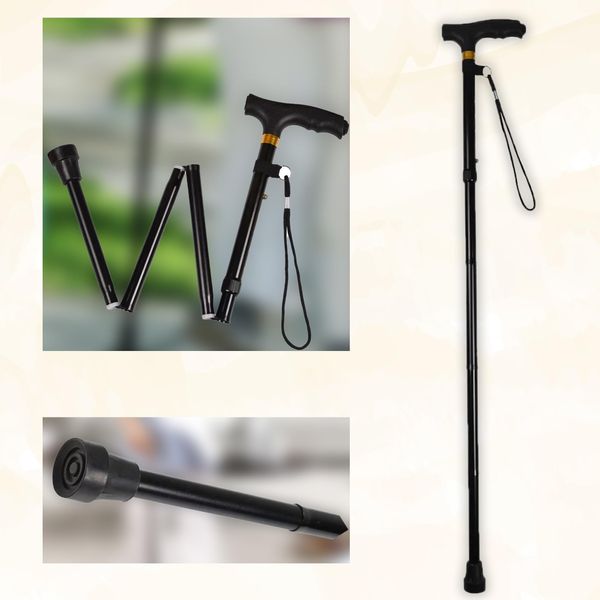 BARGAIN FACTORY Black Walking Stick For Men And Women Lightweight, Adjustable, Durable & Portable