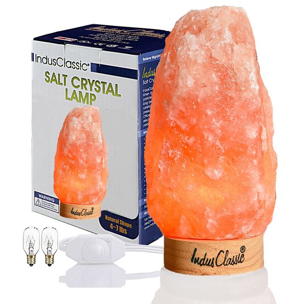 IndusClassic Himalayan Crystal Rock Salt Lamp Air Purifier dimmer Switch 4~7 lbs