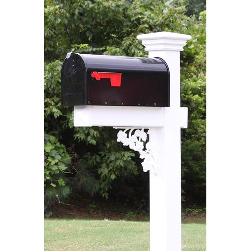 4Ever Products The Jefferson Vinyl/PVC Mailbox Post (Includes Mailbox) (Black Mailbox)