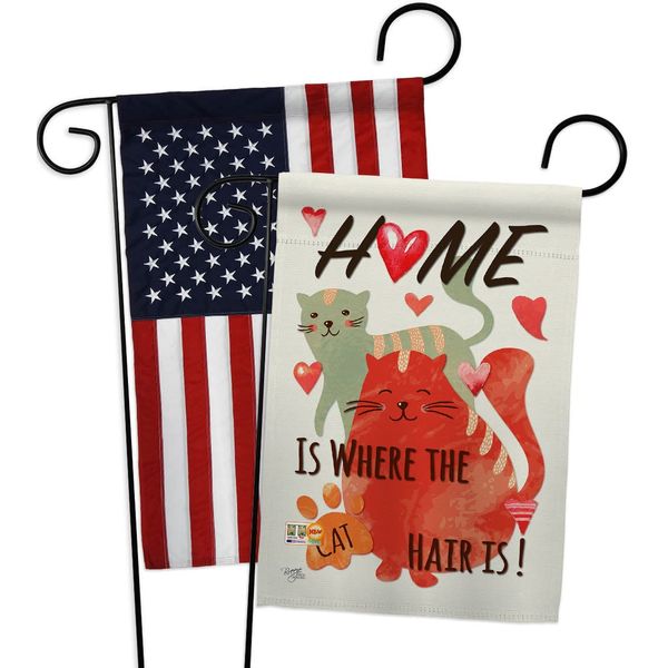 Breeze Decor Furry Cat Garden Flag Pack Kitten Meow Spoiled Paw Fur Pet Nature Farm Animal Creature Applique House Decoration Banner Small Yard Gift Double-Sided, Made in USA