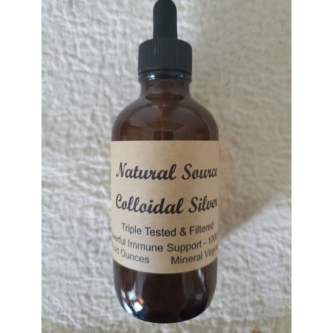 Natural Source Ultra Colloidal Silver 1000 PPM - 4oz Glass Dropper Bottle