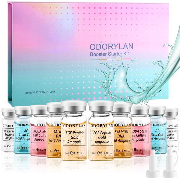 BB Facial Glow Starter Kit Hyaluronsäure Serum Skincare Mix Kit 8ml Hyaluronsäure Ampulle und Essence Foundation 10pcs Facial Serum Skin Therapy Kit (Pink)