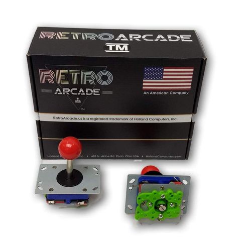 Arcade Joystick Red Ball Design Switchable from 2-Way to 4-Way to 8-Way Operation, Heavy Duty Design