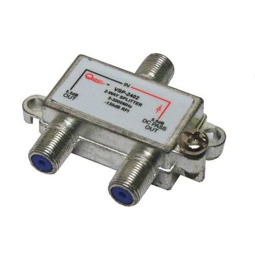 Quest Satellite Splitter, 2-Way, Horizontal, 3Ghz