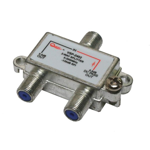 Quest Satellite Splitter, 2-Way, Horizontal, 3Ghz
