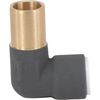 Radiator Valve Reducer Elbow Compression 15mm x 10mm Push Fit Anthracite x 2