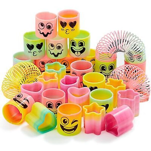 JOYIN 30 Pcs Spring Rainbow Party Favor, Mini Plastic Coil Spring Toy, Fidget...