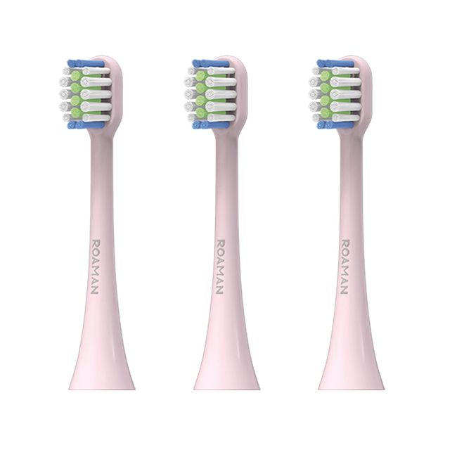 ROAMAN SN02 Dedicated Replacement Brush, Standard Type, Firm, Normal, FDA Certified, DuPont Nylon, For ROAMAN Electric Toothbrushes, Pink