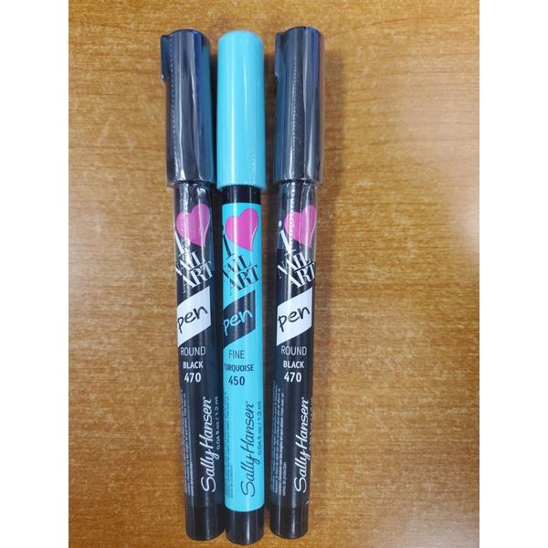 3 Pk: Sally Hansen Nail Art Style Pen Round & Fine Points  E7E