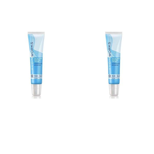 2 x Skin so soft - soft and smooth facial hair removal cream - Sensitive Skin with meadowfoam - 2x15ml