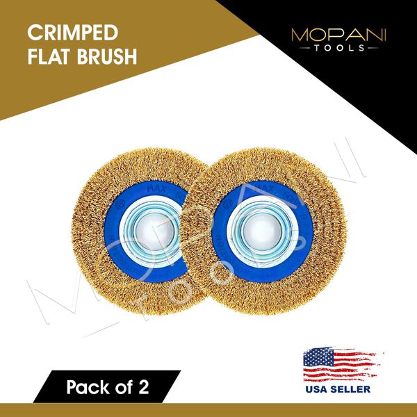 6" INCH ROUND BRASS WIRE BRUSH WHEEL FOR BENCH GRINDER | RUST/PAINT REMOVAL 2Pcs