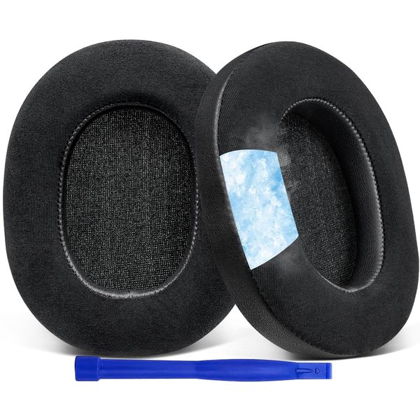 SOULWIT Cooling Gel Pads Earpads for Sony WH-1000XM5 (WH1000XM5) Wireless Noise Cancelling Headphones Replacement Pad High Density Foam Headpad Cooling Thick Pad (Black)