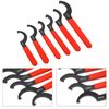 6 Pieces C Spanner Set, C Spanner, Spanners & Wrenches, C Hook Spanner Set, C-hooks, C Spanner Adjustable, C Spanner Tool, Coilover Spanner, Universal Wrench Spanner with Non-slip Handle (Red&Black)
