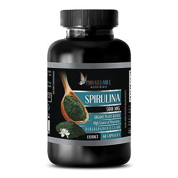 Blue Green Algae Tablets - PURE SPIRULINA 500mg - Promotes Healthy Bacteria