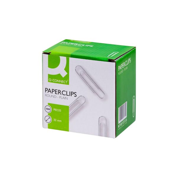 Q-Connect Paperclips Plain 32mm (Pack of 1000)