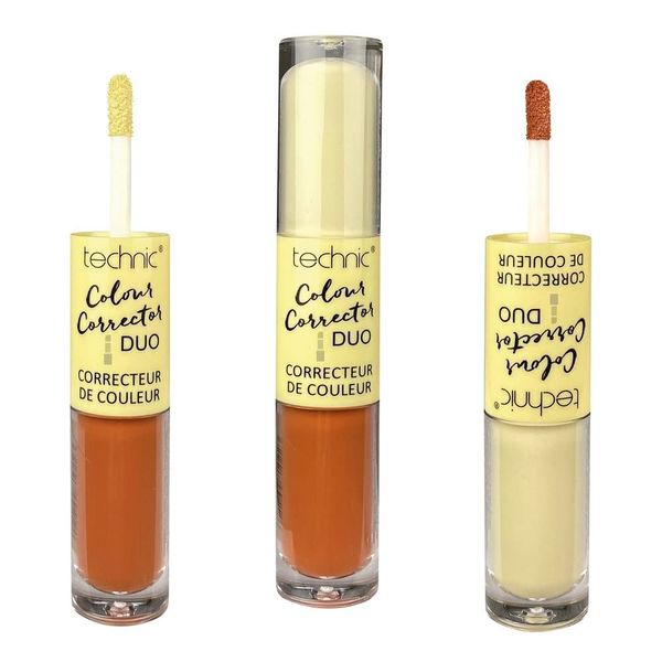 Technic Colour Corrector Concealer Duo Correct Cover Conceal Blemish Correcting (Yellow/Orange)