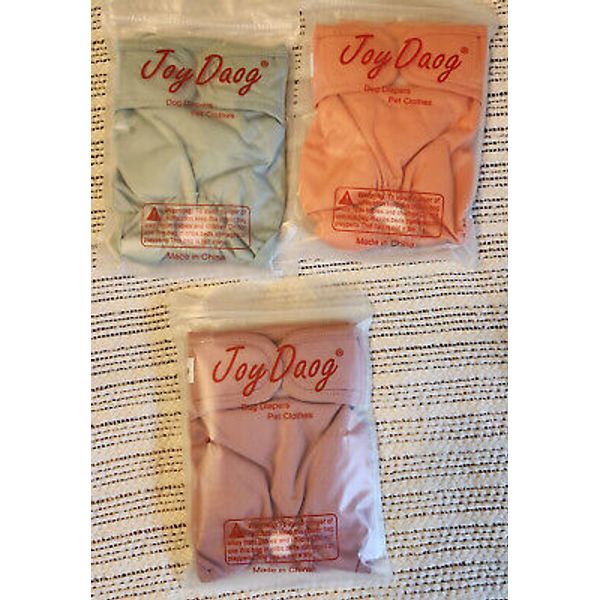 3 Joy Daog Washable Dog Diapers Pet Clothes S Premium Newborn Puppy Wrap NEW