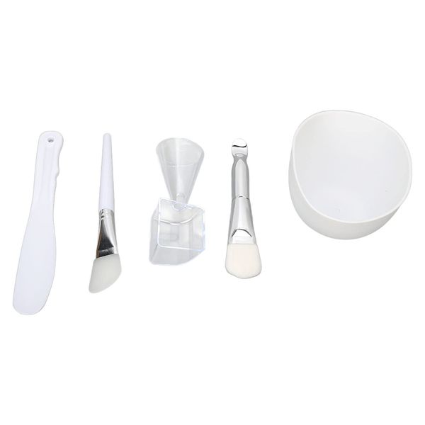 5 in 1 DIY Facemask Mixing Tool Kit, Facial Mask Mixing Bowl Set, Face Mask Mixing Bowl Set, Silicone Brush Soft Bristle Brush Mixing Bowl Spatula Measuring Cup Set