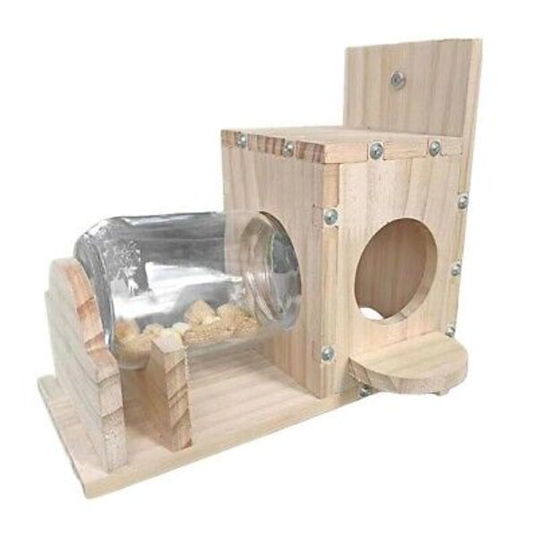 Squirrel Feeding Box  Food Container Wooden Squirrel Pet Food1793