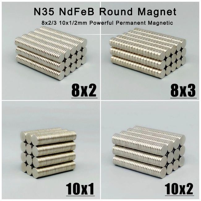 100Pcs Refrigerator Magnets Small Strong round Rare Earth Neodymium Magnet  10X2