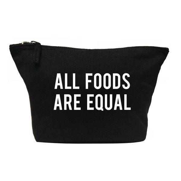 Flox Creative Makeup Bag All Foods are Equal Black