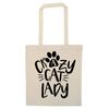 Flox Creative Natural Tote Bag Crazy Cat Lady