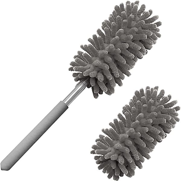 Microfiber Duster for Cleaning,  Hand Washable Dusters with 2Pcs Replaceable Mic