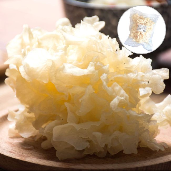 Dried White Mushrooms (10.6 oz (300 g), White Wood Ears, Silver Ears, Made in China, Commercial Use, Premium Chinese Food